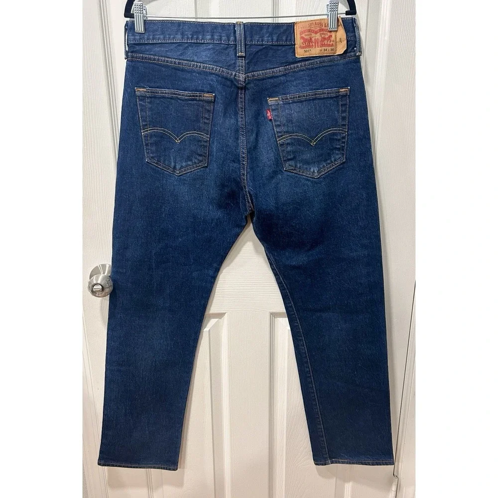 Levi's Men's 501 34x30 Original Straight Fit Jeans - Dark Wash